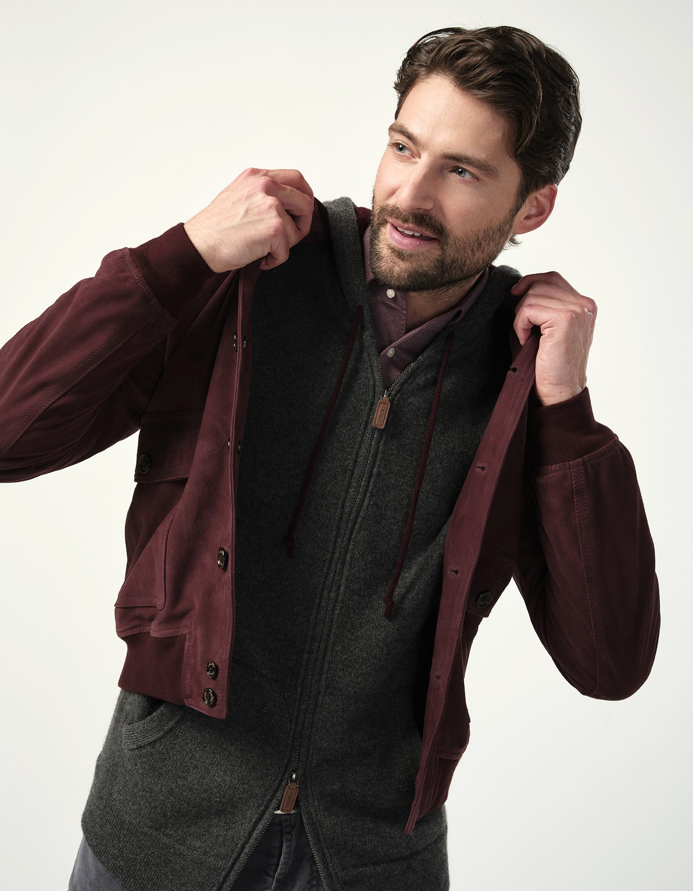 Grenelle Suede Bomber Jacket