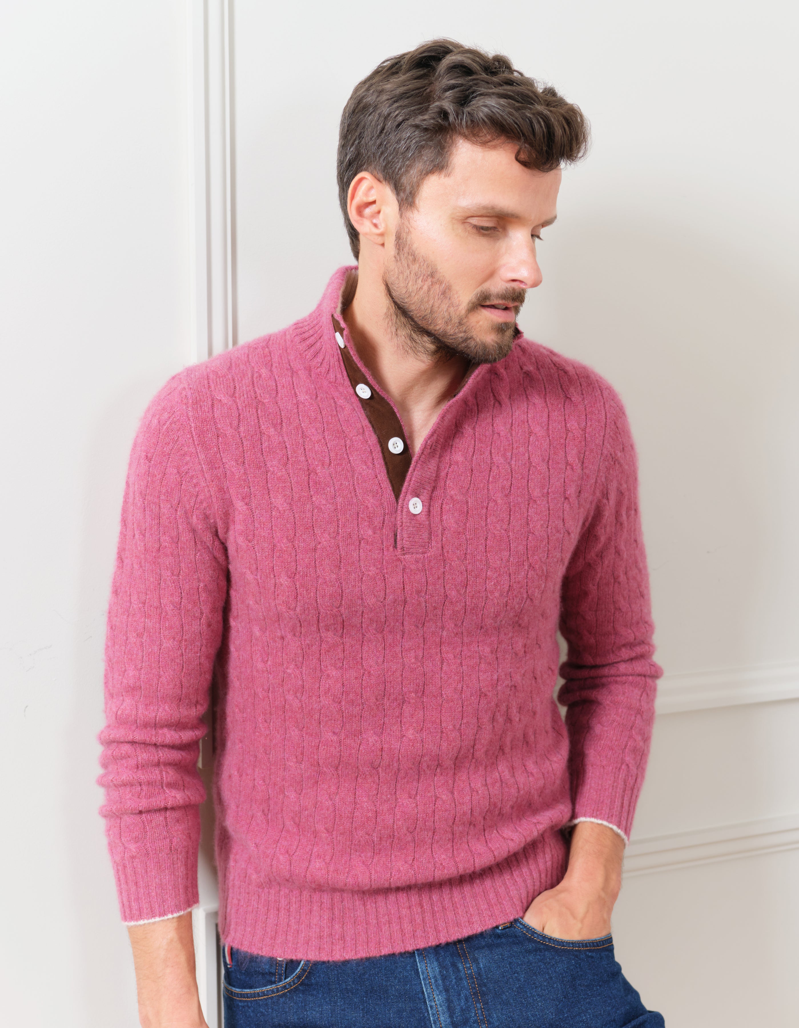 Baci & Abbracci Pull tricoté demi-zippé homme: en vente à 27.99