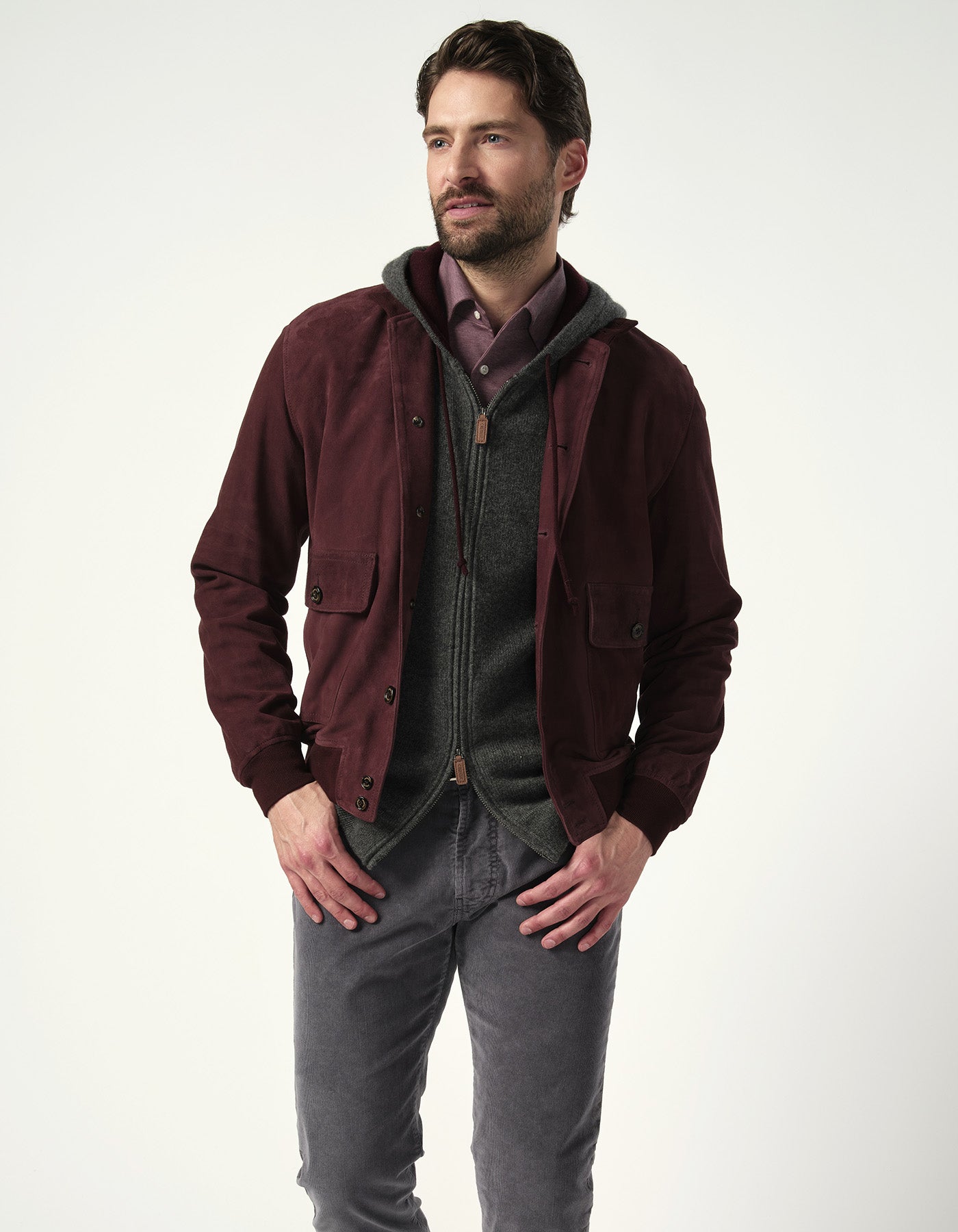 Grenelle Suede Bomber Jacket