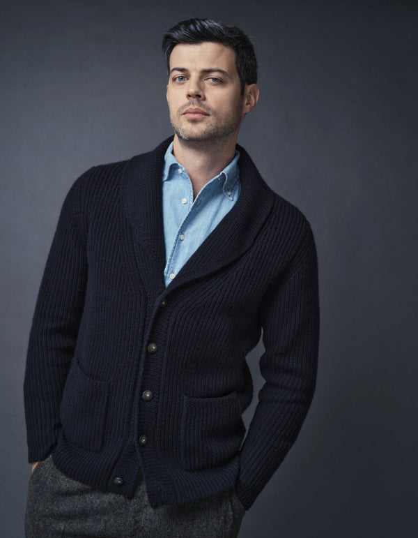 LUXURY CASHMERE SHAWL COLLAR CARDIGAN