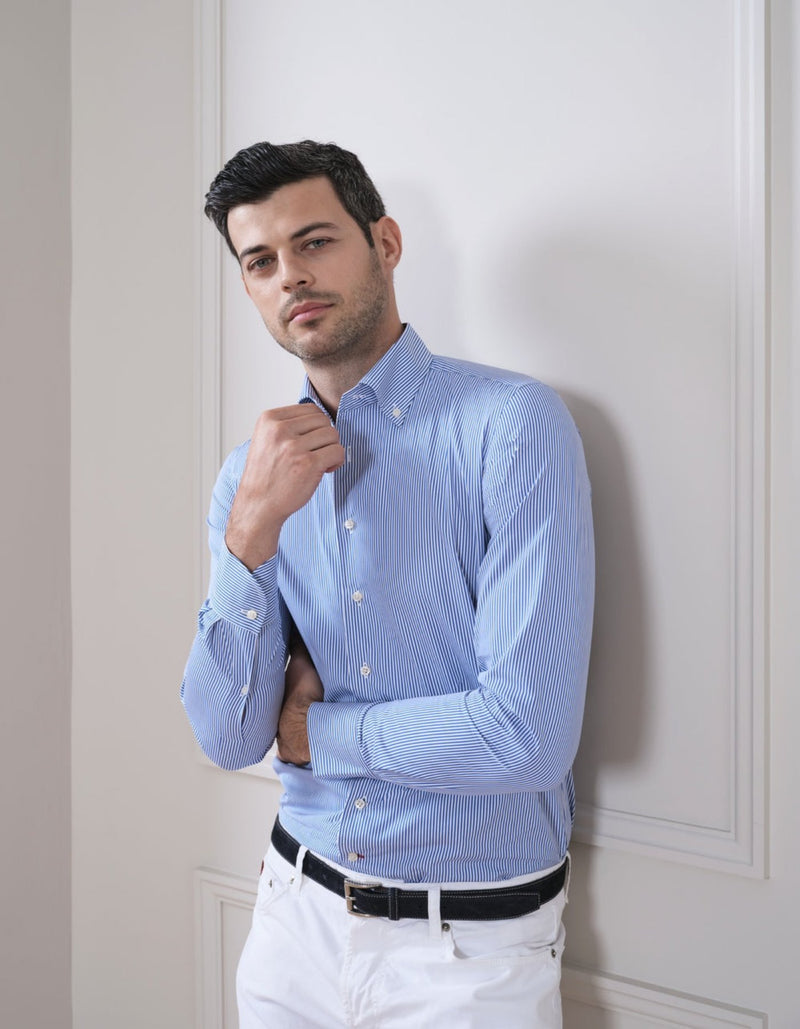 LUXURY CANDY STRIPE POPLIN SHIRT