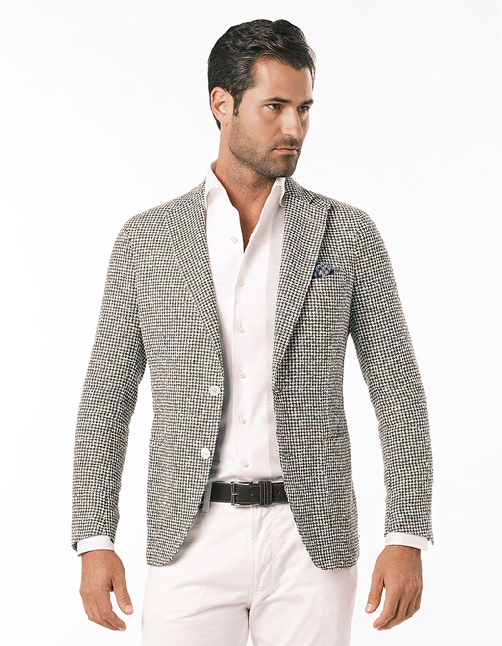 Houndstooth Wool And Linen Blazer, 58% OFF