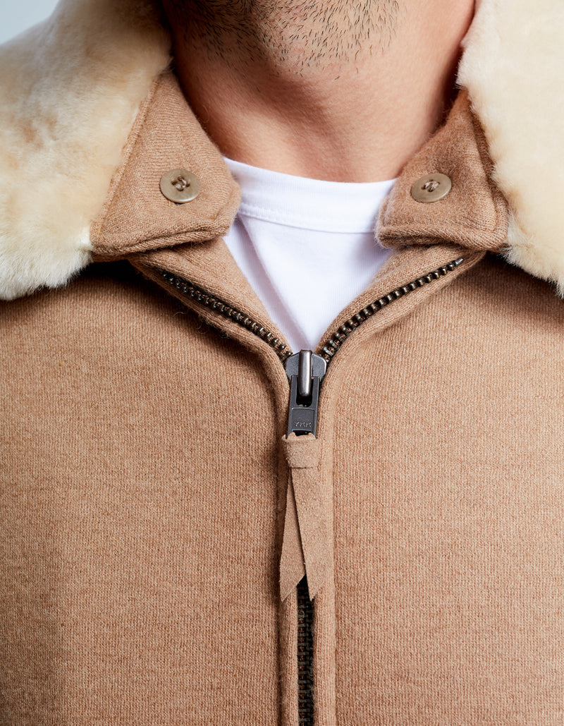 Camel aviator outlet jacket